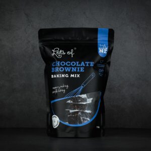 Cake Cookie Mixes 10 Lots of Baking Mixes Chocolate Brownie Baking Mix pouch, New Zealand made baking mix for rich homemade chocolate brownies.