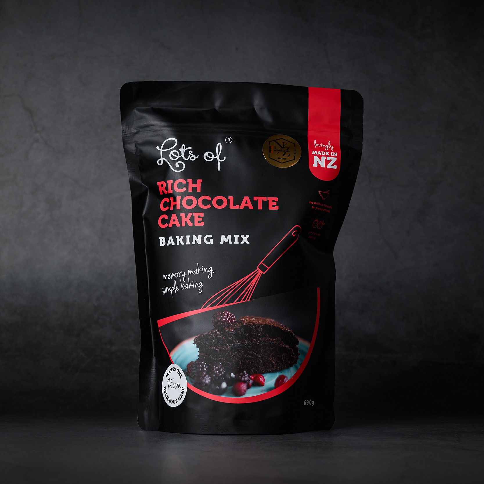 Rich Chocolate Cake Baking Mix 5 Lots of Rich Chocolate Cake Baking Mix made in New Zealand with all natural ingredients